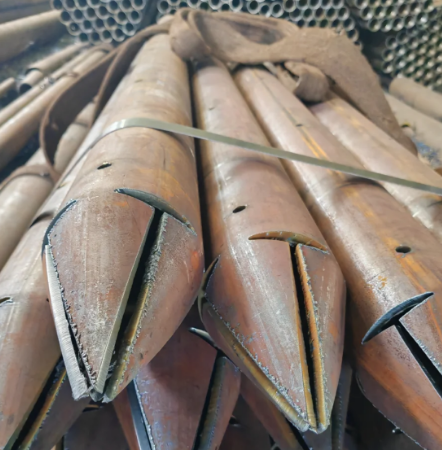文山出尖打孔加工无缝注浆钢花管注浆管厂家